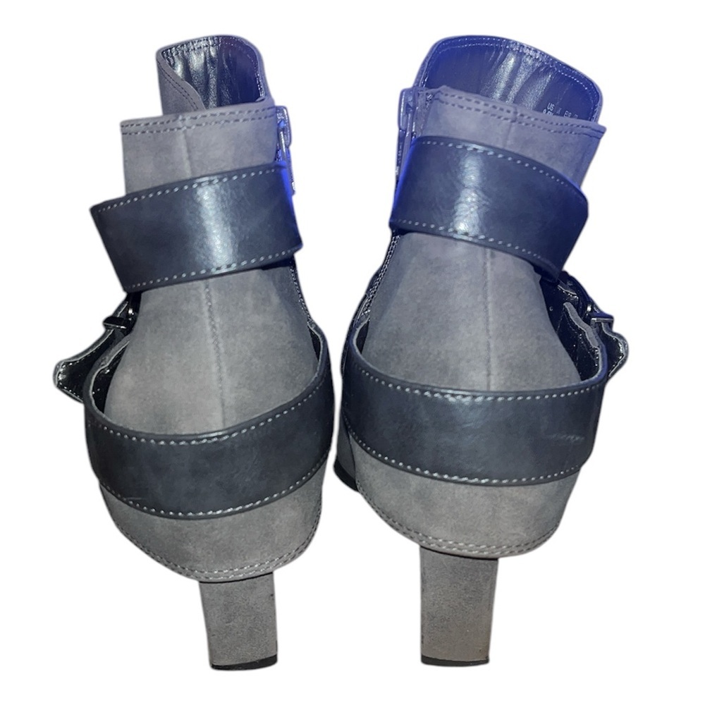 Gray Ankle Boots with darker gray Straps - Picture 4 of 7